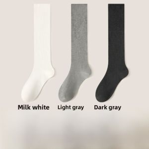 Miiow | Warm Mid-Calf Womens Socks Autumn Winter Thickened Woolen Coffee Color Suitable For Birkenstock Shoes Knee High Long Tube Socks