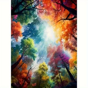 Kayou | DIY Oil Painting By Numbers Fantasy Autumn Woodland Pictures By Numbers Acrylic Frameless Kits for Home Decoration Gift