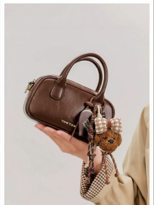 TOUTOU | Red Large Capacity Bowling Shoulder Crossbody Bag