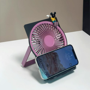 Portable Desktop Card Fan Quiet Office USB Plug-In Small Student Dormitory Large Wind Power Mini Fan Home Use Ice Pad Ice Patch