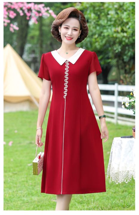 Váy đầm trung niên Linh Trà (TM134) Siêu Xinh Cực Sang Chảnh Cho Quý Bà U40  U50 - MixASale