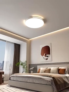 GUANG โคมไฟเพดาน LED 3สี รีโมทคอนโทรล ประกัน30ปี ทรงกลม-สแควร์ เรียบง่าย 48W เหมาะห้องนอน-นั่งเล่น