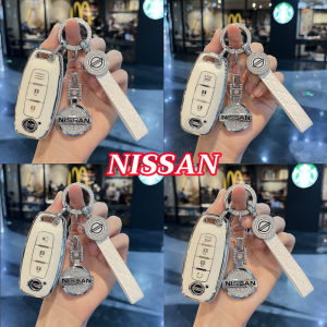 เคสกุญแจรถ nissan  almera teana kick terra navara leaf พวงกุญแจรถ nissan leather keychain nissan car key case