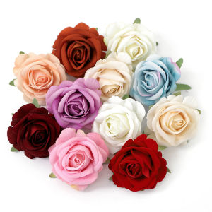 7CM Rose Artificial Flower Heads Flower Wall Home Wedding Party Decoration Silk Fake Flowers DIY Wreath Headdress Gift Decor Simulation Flower Heads