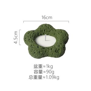 Nordic Creative Aromatherapy Candle Cup Flower Shape Ornament Indoor Pottery No Hole Cement Flower Pot Silicone Home Decor