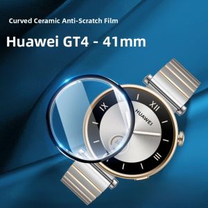 Huawei GT4 Ceramic Watch Tempered Glass Screen Protector Full Curve Smart Watch Face Cover Sport Style Quick Change Green Color