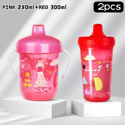 Childrens water cup Childrens sippy cup milk cup with lid safe materialA Gift For Childrens DayBoys/GirlsDinosaur PatternRed/Blue/GreenTraining CupSeal Against Leaking