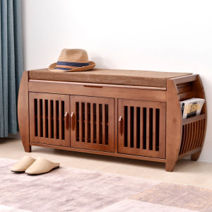 Shoe Changing Stool Shoe Cabinet Entrance Footstool Wooden Shoe Rack Minimalist Storage Stool Bench Door Multi-Functional Storage Stool
