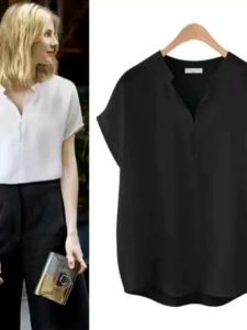 Minimalist Basic Plain V Neck Blouse Top Women - XS to XL