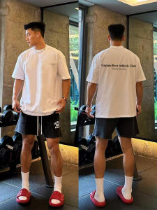 เสื้อยืดแขนสั้นผู้ชายสไตล์อเมริกัน ผ้าฝ้ายแท้ ทรงหลวม คอกลม ระบายอากาศได้ดี แฟชั่นฤดูร้อน สำหรับเยาวชน