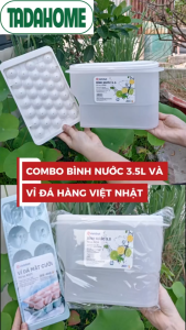 Combo Bình Nước 3.5L Có Vòi Khay Đá Tròn Nắp Đậy Việt Nhật 6785/6978/6925 - TADAHOME