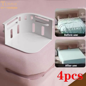4pcs Bed Sheet Fixing Clip Bed Cover Fastener Quilt Sheet Straps Holder Clips Invisible Non-slip Fixing Device Bedsheet Grippers