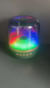 BluetoothNew Harman Glass 4th Generation Bluetooth Speaker Desktop RGB Subwoofer Wireless Ambient Lighting Speaker