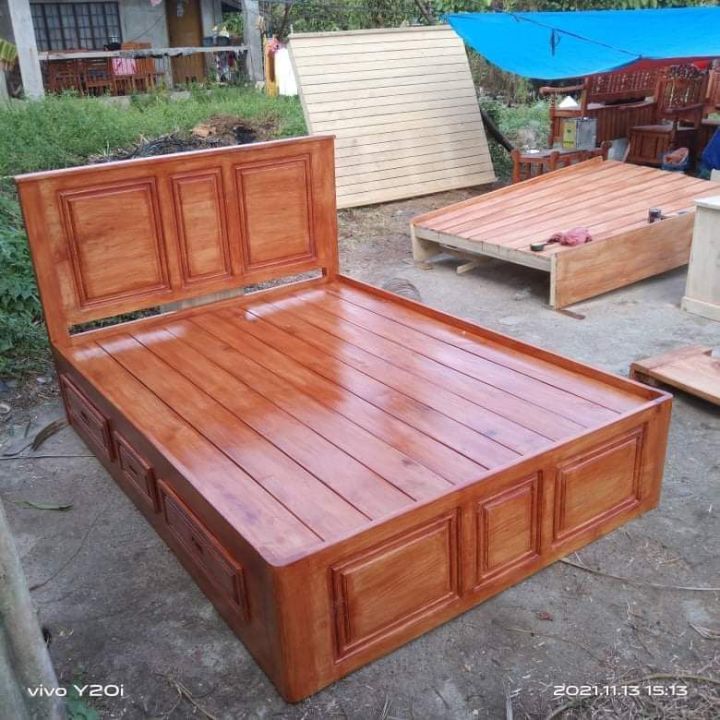 wooden gmelina bed frame with drawer,60x75 Lazada PH