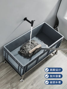 Outdoor Rectangular Mop Bucket Commercial Grade Durable Wash Basin for Garden Patio Cleaning Easy to Clean Drainage System