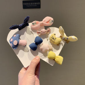Infant Cloth Wrapper Autumn Baby Cropped Hair Clip Korean Childrens Handmade Fabric Bow Cartoon Hair Accessories Suit