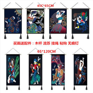 Guizhou Ethnic Style Decorative Painting Curtain Background Fabric Batik Pattern Characteristic Restaurant Paintings Guesthouse Decoration Wall Painting