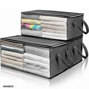 HouseCo FOLDABLE BIG STORAGE BAG | Storage Boxes | Non Woven Fabrics | Space Saving | Storage Bag Home Clothes | Storage Box Dustproof | Moisture Proof | Storage Baskets | Clothes Quilt | Storage Bag for Blanket | Closet Organizer Box | Storage for Travel