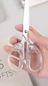 Simplicity Transparent Handle Stationery Scissors Home Furnishing for Fine Art Soft Decor Journal Cutting Tools Office Supplies