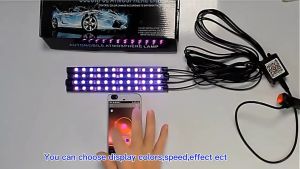 JIAMEN 1Set Lampu Mobil LED Strip Flexible 5050 Interior Dekorasi Bawah Dashboard RGB Multicolor 12V Smart App J72 - 7CLL49BK