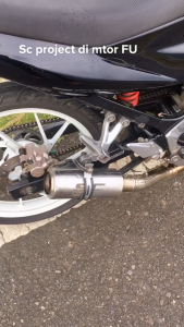 Knalpot SC PROJECT BLACK untuk Jupiter Z Z1, Vega R, ZR, Supra Fit X 125, Revo Blade Shogun