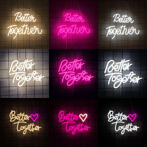 Better Together Neon SignWarm White LED Neon Lights for Wall DecorWeddingAnniversaryEngagement PartyBridal ShowerGifts