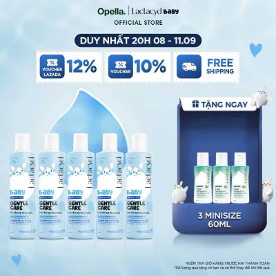 Bộ 5 Sữa Tắm Gội Trẻ Em Lactacyd Baby Gentle Care Bảo Vệ Dịu Nhẹ Cho Làn Da Nhạy Cảm 250ml/chai