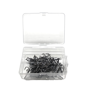 50Pcs/box Sharp Treble Fishing Hooks Set High Carbon Steel Barbed Wide Gap round Bend Hooks for Lures/Baits Sizes 2#-14#