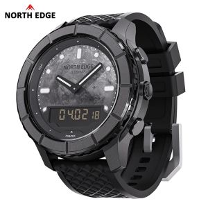 NORTH EDGE | NORTH EDGE THARSIS Mens Digital Watch Altimeter Barometer Compass Carbon Fiber Case Mens Sports Watch Outdoor Watch 5ATM Water