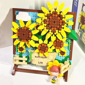 Vỏ Hộp Hình Hoa Hướng Dương 3D Lắp Ráp Mô Hình Van Gogh Vàng Đèn Mặt Trăng Mặt Trăng Đồ Chơi Lắp Ráp Cho Trẻ Em Đồ Trang Trí