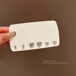 ต่างหูรูปหัวใจขนาดเล็ก สไตล์เรียบง่าย ดีไซน์เก๋ไก๋ 925 เงินแท้ ต่างหูแบบมีเข็มสานต่อ