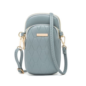 Summer Diamond Grid Large Screen Mobile Phone Bag Mini Crossbody Womens Wallet Vertical Simple Match All New 2025