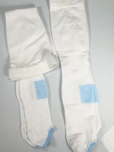1Pair Anti Embolism Stockings15-21 mmHgTed Hose White Compression SocksKnee High Medical Compression Socks for Swelling