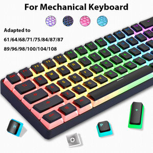 129 Keys Pudding Keycaps PBT Double Shot RGB Gaming Keyboard Keycaps For 61 68 84 87 96 98 100 104 108 Keys Mechanical Keyboard