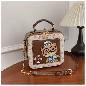 Birthday Gift for Women Casual Minimalist Style Detachable Shoulder Strap Zipper Closure PU Leather Square Bag Versatile Handbag