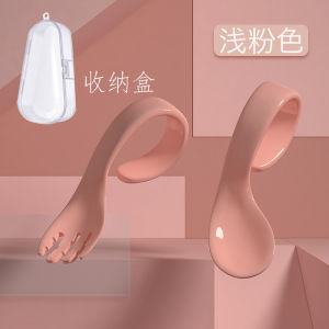 Training Spoon for Babies Short Handle Bent Head Spoon Toddler Feeding Spoon Child Eating Spoon Plastic Material for Ages 9-24 Months