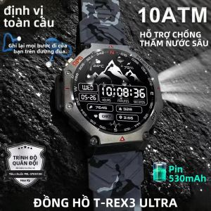 Đồng Hồ Thông Minh Quân Sự T-Rex 3 Dành Cho Nam Tích Hợp GPS La Bàn Máy Đo Độ Cao Khí Áp Màn Hình AMOLED Chống Nước Khả Năng Gọi Bluetooth