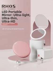 RHOS | High Definition Portable Foldable Makeup Mirror with LED Light