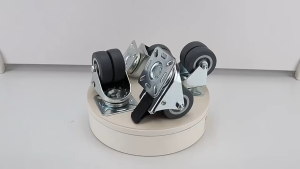 4pcs 2 Inch Heavy Duty Swivel Wheel Trolley Caster Wheels  TPR Flat Bottom Castor Wheels Rubber Roller Wheel