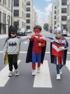 Halloween Childrens Cosplay Costume Set Boy Spider Batman Girl Baby Ultraman Battle Clothes Accessories Party Performance Supplies