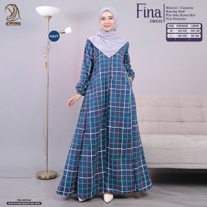 FINA DRES #1 & #2 - GAMIS KEKINIAN DRES BAHAN USMANTUS #1 & KATUN HARUKA #2 KOTAK KOTAK BY ANNAIRA.ID