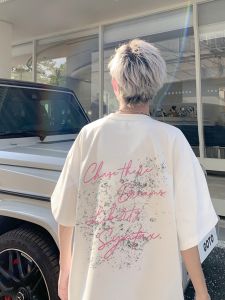 HetingHOME | Hetinghome Summer Trendy Brand Loose Mens Short Sleeve T-Shirt Half Sleeve Comfortable Soft Cotton Round Neck Print Casual Top