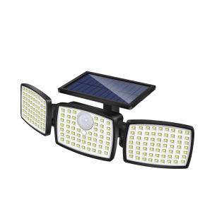 179 LED Solar Lights Outdoor PIR Motion Sensor 3 Heads Solar Powered Flood Lights IP65 Waterproof Security Lights for Garden