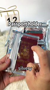 THREAD PROJECTS VK Flat Pouch – Silvery Leather Passport Passbook Holder Travel Document Bag