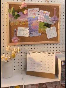 Wooden Frame Bulletin Cork Message Board Photo Wall Background Board