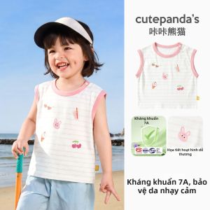 CUTEPANDAS | Áo Thun Không T Tay Thông Khí Chống Khuẩn Cho Trẻ Em