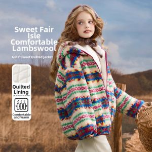 Ask Junior | Sweet Color Block Warm Girls Outerwear