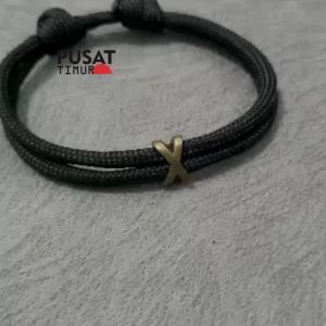 Gelang Simpel Paracord X Plat Minimalis Perhiasan Fashion Pria Model Kece Casual Terbaru | PUSAT TIMUR