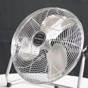Energy Saving Super Powerful Wind Heavy Duty Industrial Floor Fan 10/16/20 Inch 220V Philippine Standard Inverter Cooling Fan Low Power Consumption 3 Aluminum Blades 4 Speed Control Ground Fan Ideal For Home School Workshop & Farm