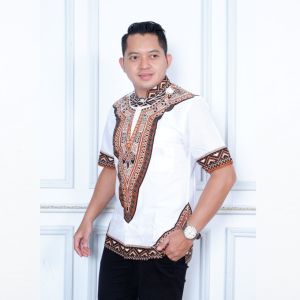 Baju Muslim Pria Dewasa Atasan Baju Koko Pria Kemeja Batik Lengan Panjang Pendek Hem Cowok Murah Terbaru full furing Fashion Modern Batik Wisanggeni Solo Motif Narendra Sogan Putoh